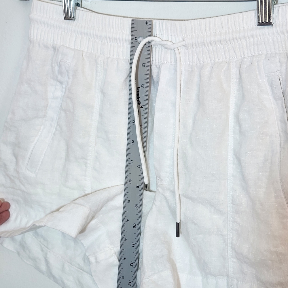 Athleta White Linen Pull-On Shorts Size 4 - Picture 7 of 10